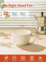 Load image into Gallery viewer, Sweese Porcelain 22oz Large Coffee Mugs Set of 4, Large Soup Mug with Handles Perfect for Coffee, Tea, Hot Chocolate, Microwave Safe, White