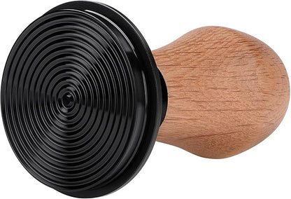 Normcore 58.5mm Coffee Tamper V4 - Coffee Tamper With Titanium PVD Coating Ripple Base -15lb / 25lb / 30lbs Replacement Springs, Spring Loaded Tamper With Genuine Oak Wood Handle