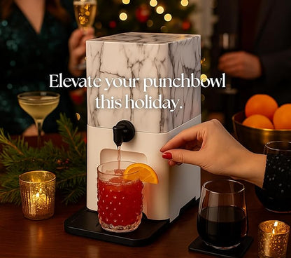 Bebly Box Drink Dispenser and Wine Dispenser | Marble Design | Insulated - No Sweating - No Watered Down Drinks - Simple - Stylish - Mess Free Beverage Dispenser | Includes Freezable, Reusable 3L Bag