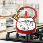 Load image into Gallery viewer, 3Quart Whistling Tea Kettle Classic Teapot Stainless Steel Teakettle with Cool Grip for Stovetop