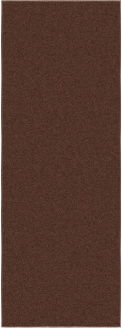Ottomanson Hallway Runner Rug 2'2" x 6' Non Slip Solid Area Rugs Easy to Clean Laundry Rug Runner Durable & Pet Friendly Floor Carpet Runners for Hallways Entryway Living Room Kitchen, Brown