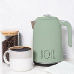 Load image into Gallery viewer, Rae Dunn Electric Hot Water Kettle - Stainless Steel Coffee Maker, Tea Kettle, Swivel Base, With Automatic Shut Off Boil-Dry Protection, Easy Pour Pitcher, 1500 Watt Boiling Power, 1.7 Liters (Sage)