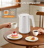 Load image into Gallery viewer, Electric Kettle 1.0L 1200W, 7 Temp Settings, 4H Keep-Warm, Fast-Boil Stainless Steel Electric Tea Kettle, 120V Water Boiler with Auto-Shut Off, Cool Touch PP Exterior for Home Office, White