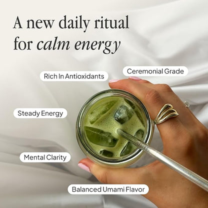 Morning Made Vanilla Flavored Ceremonial Grade Matcha Powder | 8.46oz (240g) Resealable Tin | 60 Servings Premium Japanese Green Tea | Sweetened with Organic Sugar | Rich in Antioxidants & Energy Boosting