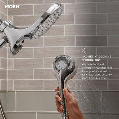 Moen Engage Magnetix Mediterranean Bronze 3.5-Inch Six-Function Detachable Handheld Showerhead with Magnetic Docking System, 26100BRB