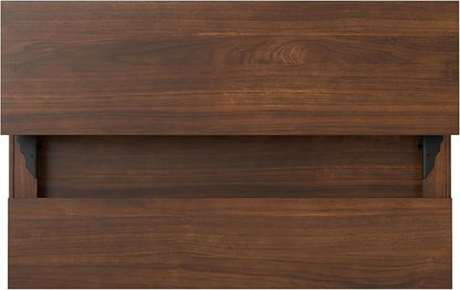 SIMPLIHOME Hunter Lift Top Coffee Table - 48 inch Wide Solid Walnut Veneer and Metal Industrial Cocktail Table, Functional Living Room Table with 2 Storage Cubbies and Hairpin Legs