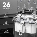 Load image into Gallery viewer, Crzoe Countertop Ice Maker Machine with Handle,26Lbs/24H,9 Cubes Ready in 6 Mins,Self-Cleaning Function with Ice Scoop and Basket for Home/Office(Deeply Black)
