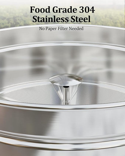 120 Cup Coffee Urn and Hot Beverage Dispenser, 18L/4.8Gal Commercial Coffee Maker Stainless Steel Large Hot Coffee Dispenser for Party Buffet Catering