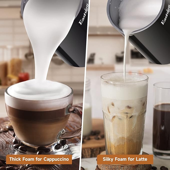Milk Frother, Milk Steamer for Coffee, 4 in 1 Electric Milk Frother and Steamer, Warm and Cold Foam Maker, Hot Chocolate Maker, Milk Warmer, 12oz/350ml Frother for Latte, Cappuccino, Matcha