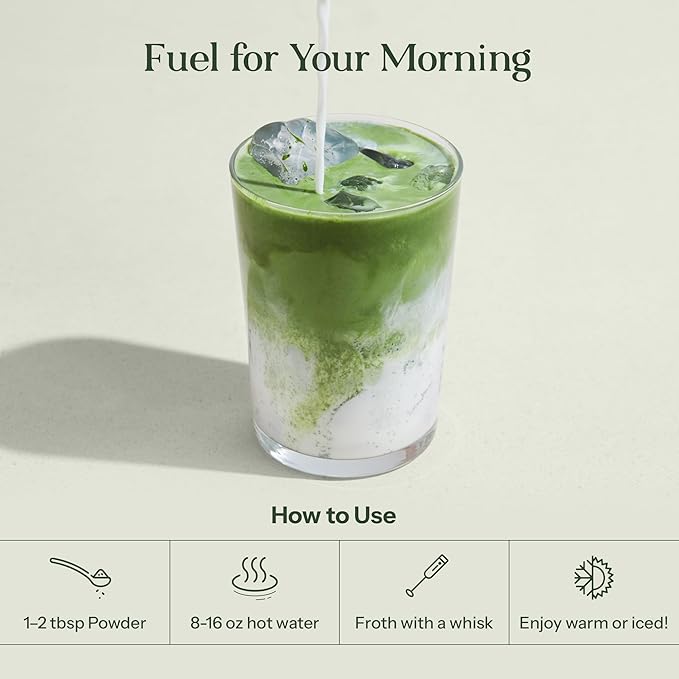 Kroma Beauty Matcha Latte Powder 17.75oz, 503g, 60 Servings – Ceremonial Grade Japanese Matcha Green Tea with Collagen, Ginger, Turmeric & Adaptogenic Mushrooms for Daily Wellness & Rituals