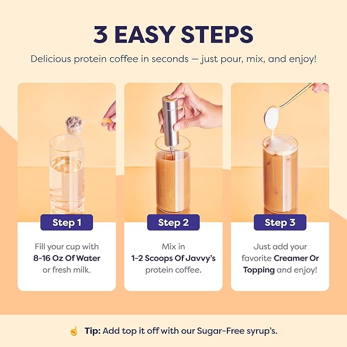 Salted Caramel Protein Iced Coffee - Premium Whey Protein & Instant Iced Coffees - 100% Natural Cold Brew Coffee - Zero Artificial Flavors & Sweeteners, 80 mg Caffeine, 0g of Sugar, 20 Servings