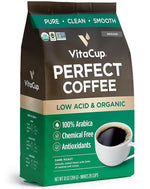 Load image into Gallery viewer, VitaCup Perfect Low Acid Coffee Ground, USDA Organic &amp; Fair Trade, Mycotoxin Free, Dark Roast Guatemala Single Origin, Clean &amp; Pure for Drip Coffee Brewers and French Press, 10 ounces