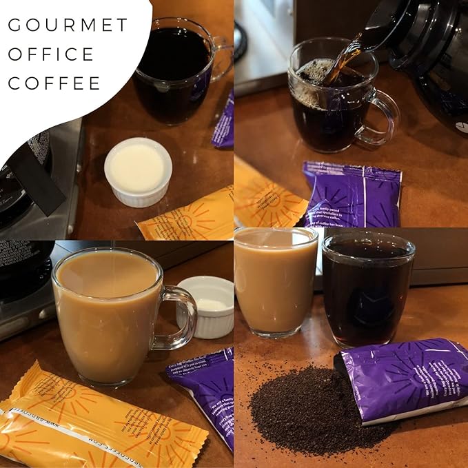 Ground Coffee | Decaf Dark Roast Low Acid Mold Free Pouches | Decaffeinated Bulk Packets | Gourmet Powder Packs for 12 Cup Drip Maker | Premium Highest Rated Individual Premeasured Commercial Bags