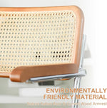 Load image into Gallery viewer, Rattan Office Chairs, Modern Rattan Desk Chair with Natural Back &amp; Wood Armrest, Small Upholstered Tufted Leather Home Office Desk Chairs for Home Office, Bedroom, Study, Black