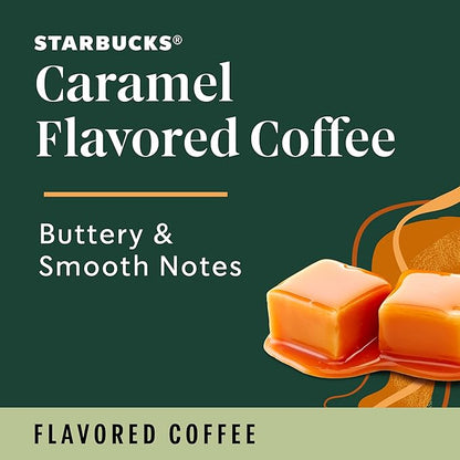 Starbucks K-Cup Coffee Pods, Caramel Naturally Flavored Coffee For Keurig Brewers, 100% Arabica, 1 Box (22 Pods)