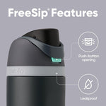 Load image into Gallery viewer, Owala FreeSip Insulated Stainless Steel Water Bottle with Straw for Sports and Travel, BPA-Free, 24oz, Foggy Tide