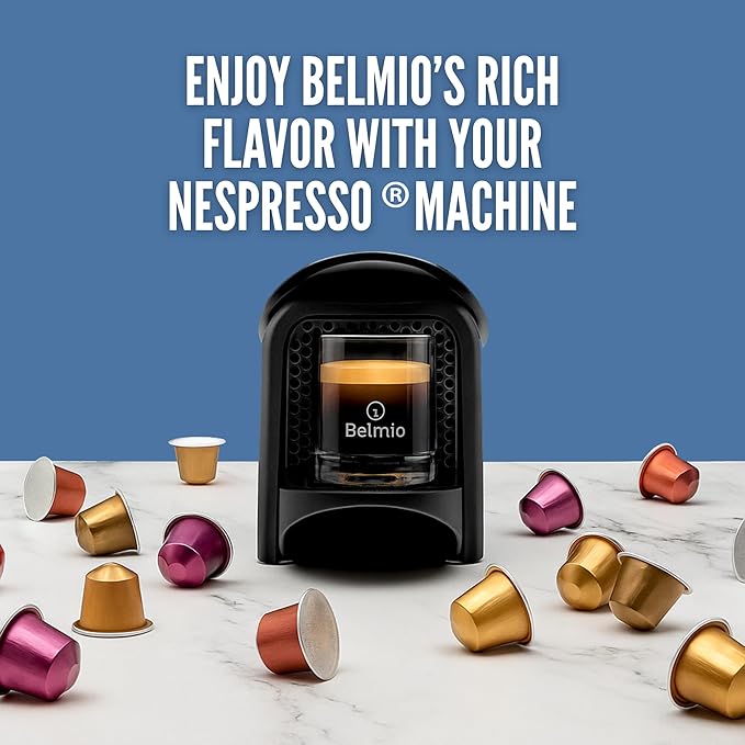 Belmio Decaffeinato Espresso Coffee Pods – Medium Roast – Smooth & Aromatic - Nespresso Original Line Compatible – 10 Count (Pack of 10)
