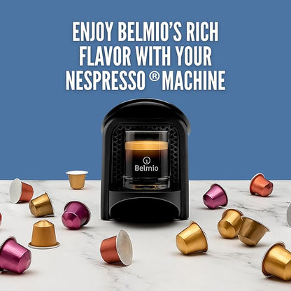 Belmio Decaffeinato Espresso Coffee Pods – Medium Roast – Smooth & Aromatic - Nespresso Original Line Compatible – 10 Count (Pack of 10)