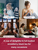 Load image into Gallery viewer, TeeLux Strawberry Black Tea Bags, Blend Premium Black Tea with Natural Strawberry Flavor, Full-bodied &amp; Robust Taste, 100 Count
