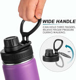 Load image into Gallery viewer, koodee Kids Water Bottle-16 oz Stainless Steel Double Wall Vacuum Insulated Water Bottle for School, Reusable Wide Mouth Sports Water Flask with Leakproof Spout Lid-BPA Free(Purple)