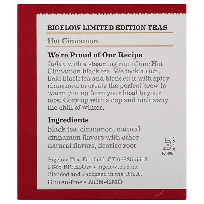 Bigelow, Hot Cinnamon Tea, 20 Count