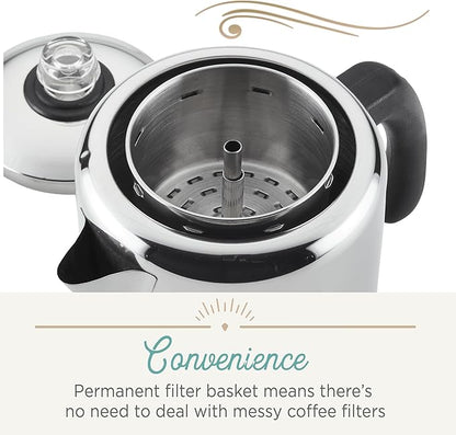 Farberware Classic Yosemite Stainless Steel Coffee Percolator - 8 Cup, Silver