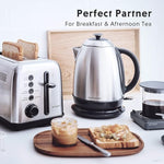 Load image into Gallery viewer, BUYDEEM K640 Stainless Steel Electric Tea Kettle with Auto Shut-Off and Boil Dry Protection, 1.7 Liter Cordless Hot Water Boiler with Swivel Base, 1440W,Retro Silver