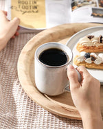 Load image into Gallery viewer, HASENSE Coffee Mugs, 12 OZ Coffee Cups Ceramic Set of 4 with Handle and Speckled Patterns for Man Woman, Vintage Stoneware Porcelain Coffee Cups Set for Tea, Cocoa, Milk, Latte and Cappuccino - White