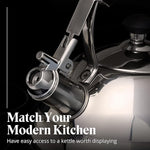 Load image into Gallery viewer, Willow &amp; Everett Whistling Tea Kettle for Stove Top - 3 Liter Tea Pots for Stove Top w/Stainless Steel, Brushed Finish and Strainer - Tea, Coffee &amp; Hot Water Pot, Red