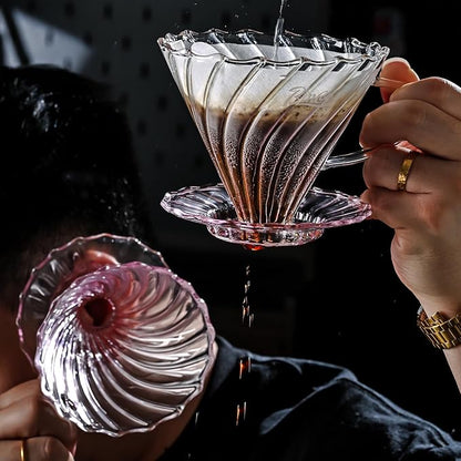 Bincoo Pour Over Coffee Maker Set with Dripper Size 01,Borosilicate Glass Coffee Server 400ML with Paper Filter,Pour Over Coffee Dripper Carafe for Home Cafe Restaurant Camping