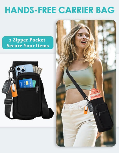 Stainless Steel Sports Water Bottle - 32/40/64 Oz Insulated Water Jug with Straw & Auto Spout Lid, Paracord Handle, Bottle Sleeve, Cold 48H Hot 24H, Sweat-Proof Tactical Flask for Hiking, Army Green