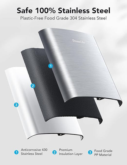 GoveeLife Smart Countertop Ice Makers, Portable Ice Maker Machine with Self-Cleaning, 6 Mins 9 Bullet Ice, 26lbs/24Hrs, Voice Remote for Home Kitchen Party Camping, with Ice Scoop Stainless Silver