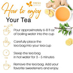 Load image into Gallery viewer, FreshDrinkUS, Premium 75 Tulsi Lemon Ginger Tea Bags, 100% Natural &amp; Pure from Tulsi Holy Basil Leaves, Lemon and Ginger. Made with Natural Material Tea Bags. No Sugar, No Caffeine, Vegan.