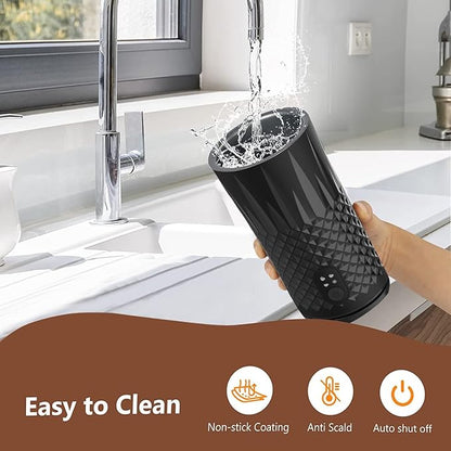Milk Frother Electric,Flevo 4 in 1 Electric Milk Frother and Steamer,240ml Electric Milk Steamer Warmer with Two Whisks for Heating and Frothing Milk,for Coffee, Latte,Cappuccinos,Macchiato