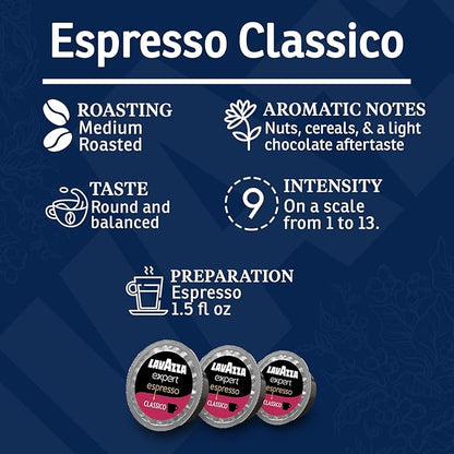 Lavazza Expert Coffee Pods Variety Pack – 72 Count (36 Each) – Includes Aroma Più Espresso & Gusto Intenso Double Shot Capsules – Keto-Friendly, Bold Italian Flavor – Compatible with All Lavazza LB Machines