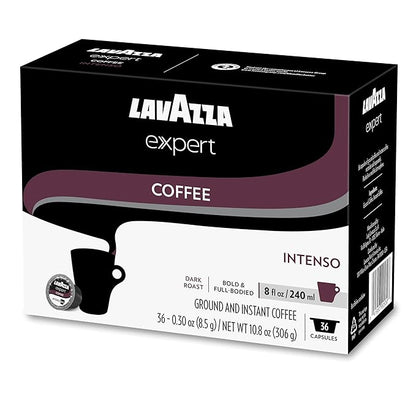 Lavazza Expert Intenso Coffee Capsules, Dark Roast, Arabica and Robusta Blend, Compatible with Lavazza Classy Plus Machine (36 Capsules)