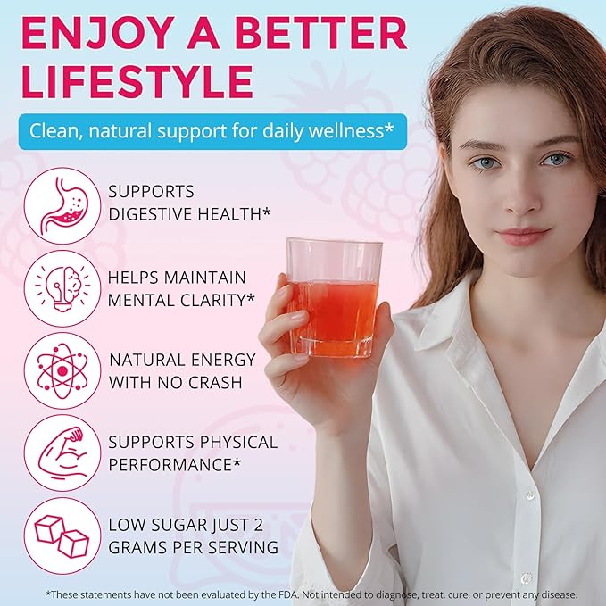 Super Yerba, Yerba Mate Instant Tea Powder, Natural Raspberry Lemonade Flavor, Energy Boost & Focus and Gut Health Support 30 Servings