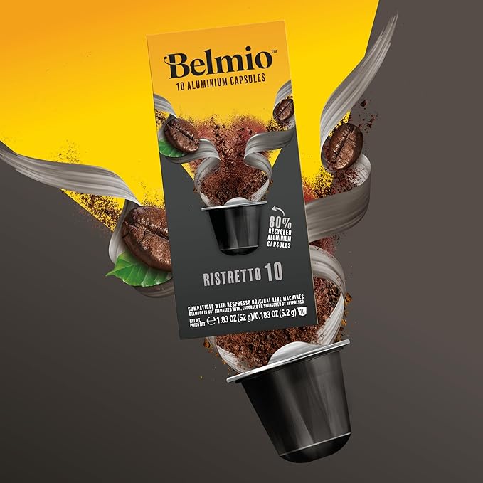 Belmio Ristretto Espresso Coffee Pods – Medium Roast – Full-Bodied & Fruity - Nespresso Original Line Compatible – 10 Count (Pack of 10)