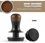 Load image into Gallery viewer, MHW-3BOMBER 51mm Espresso Coffee Tamper with Three Spring Loaded Calibrated Espresso Tamper 30lbs Espresso Hand Tamper with Sound Feedback Titanium Coating Black T6178T-OS