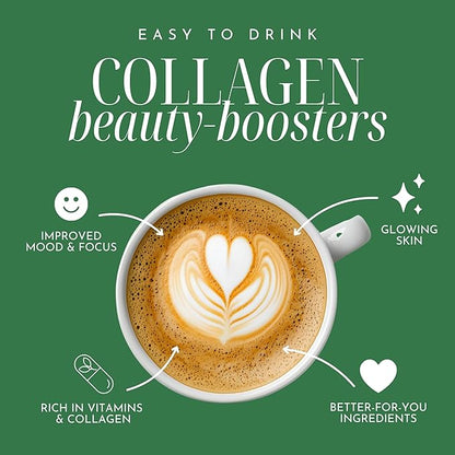 Clöud Café Collagen Infused Cold Brew Instant Coffee Packets - Multivitamin Powder, L-Theanine Amino Acids, & Marine Collagen Single Serve Instant Coffee Powder (10 Sachets)