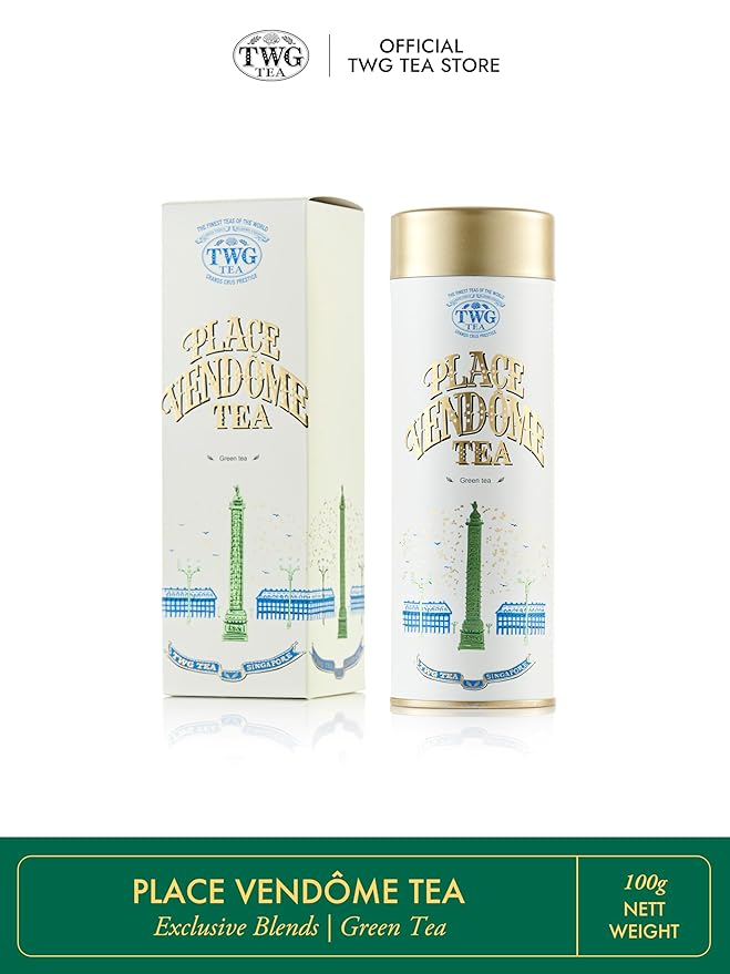TWG Tea | Place Vendôme Tea | Green Tea | Nuts & Tropical Fruits | Haute Couture Tin, 100g | Gift Set
