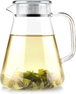 Load image into Gallery viewer, Teabloom One-Touch Tea Maker, 2-in-1 Teapot and Kettle with Stainless Steel Filter Lid for Loose Tea – Stain-free Borosilicate Glass Teapot (40 Oz) – Tea Connoisseur's Choice