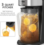 Load image into Gallery viewer, wirsh Iced Tea Maker with 3QT Pitcher, Iced Coffee Maker with Strength Control and Reusable Filter, Perfect For Iced Coffee, Latte, Tea, Lemonade, Flavored Water, Black