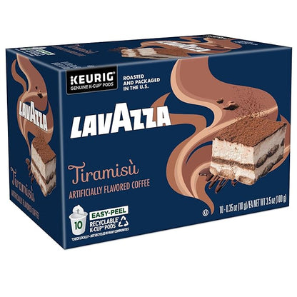 Lavazza Tiramisù Coffee, Single Serve Keurig K-Cup Pods, Flavored Coffee, 60-Count Box (6 Packs of 10)