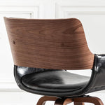 Load image into Gallery viewer, LUNLING Swivel Accent Faux Leather Dining Chairs Set of 4,Mid Century Modern Chairs with Wooden Legs/Armrest/Upholstered Seat/Adjustable Foots for Kitchen Dining Room Desk Chairs,Black