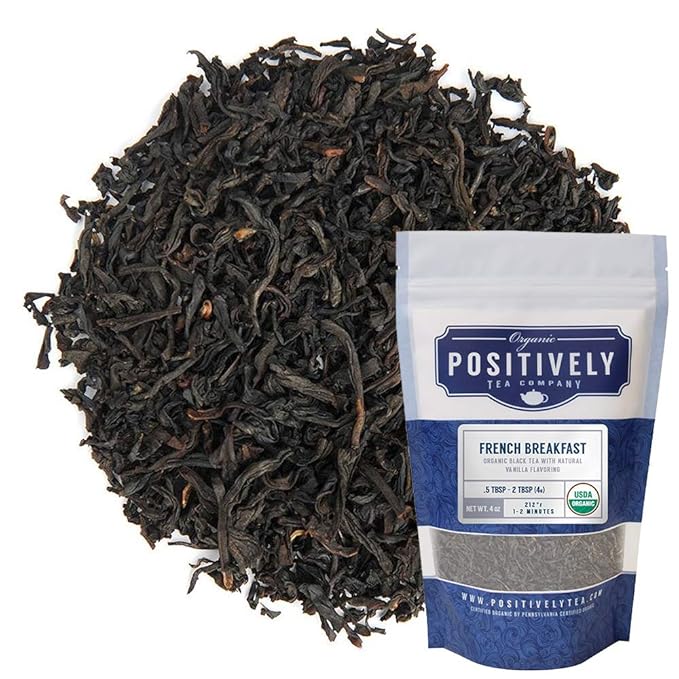 Organic Positively Tea Company, French Breakfast Black Tea, Loose Leaf, 4 Ounce