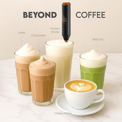 Zulay Kitchen Milk Frother Handheld with 2 Duracell AA Batteries – Electric Drink Mixer for Coffee, Lattes, Cappuccinos, Matcha & Hot Chocolate – Portable Foam Maker & Coffee Bar Accessory