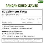 FreshDrinkUS, Premium 2oz Natural Pandan Leaves Dried, 100% Pure Dried Pandan Leaves, Pandan Leaf Tea, No Additives, No Caffeine, Vegan (2 oz Dried Leaves)