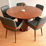 Load image into Gallery viewer, LUNLING Mid Century Modern Faux Leather Dining Chairs Set of 4,Green Upholstered Seat,Metal Legs,Adjustable Foot for Kitchen Dining Room Desk Chairs