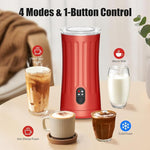 Load image into Gallery viewer, Milk Frother, Upgraded 4-in-1 Milk Frother and Steamer, Hot and Cold Foam Maker and Milk Warmer with Temperature Control &amp; Auto Shut-Off, Frother for Coffee, Latte, Cappuccino, Matcha(Red)